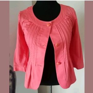 Talbots Scoop‎ Neck 3 Button SUMMER MELON Pleat Fro